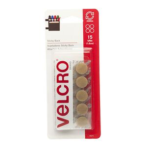 Velcro 15-Piece Sticky Back Coin Fastener Beige 1.6cm Velcro 15-Piece Sticky Back Coin Fastener Beige 1.6cm